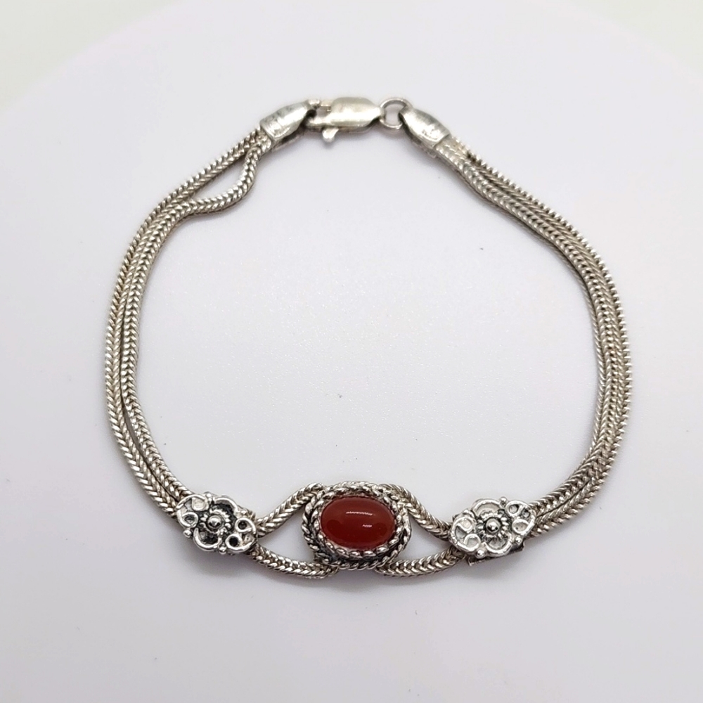 Sterling Silver Bracelet With Stone Vintage